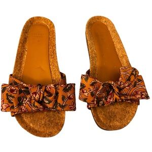 Sezane Lola sandals multicolored ochre print, size 42 FR, 11 US shoes